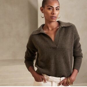 Banana Republic Luna 100% Cashmere Sweater Polo